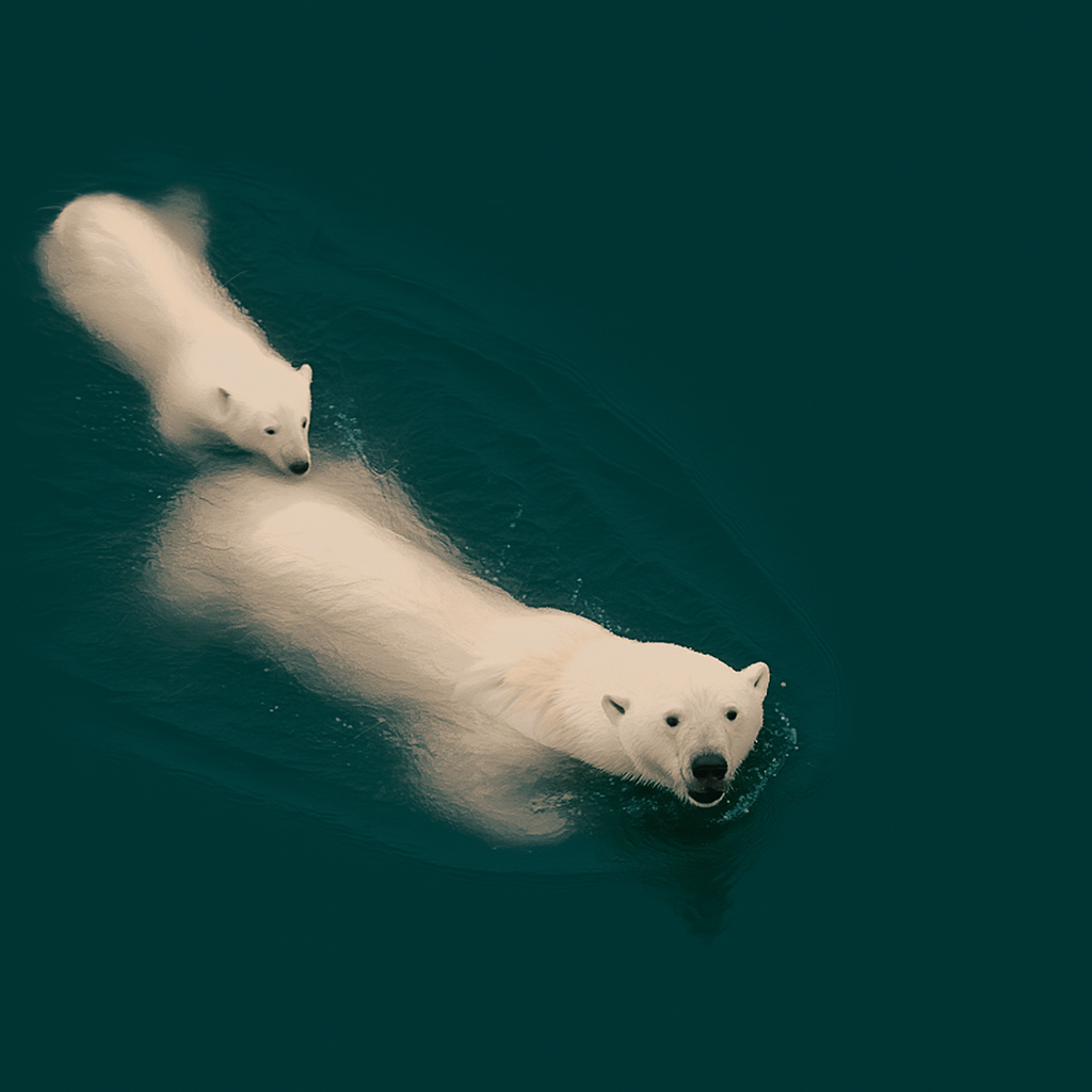 Polar bears swimming - Climate Seal AI carbon footprint platform visual